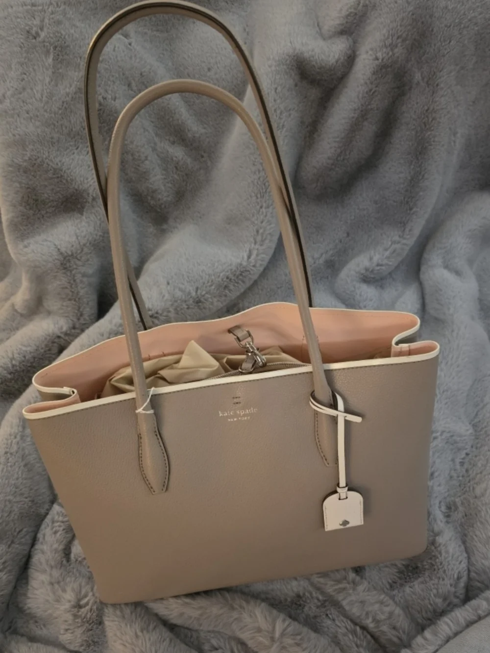 Kate Spade Eva Large Leather Open Top Shoulder Tote Purse